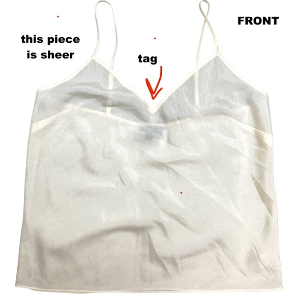 top TALBOTS cami ivory sheer silk 2P basic classic minimalist sexy spaghetti - Picture 4 of 10
